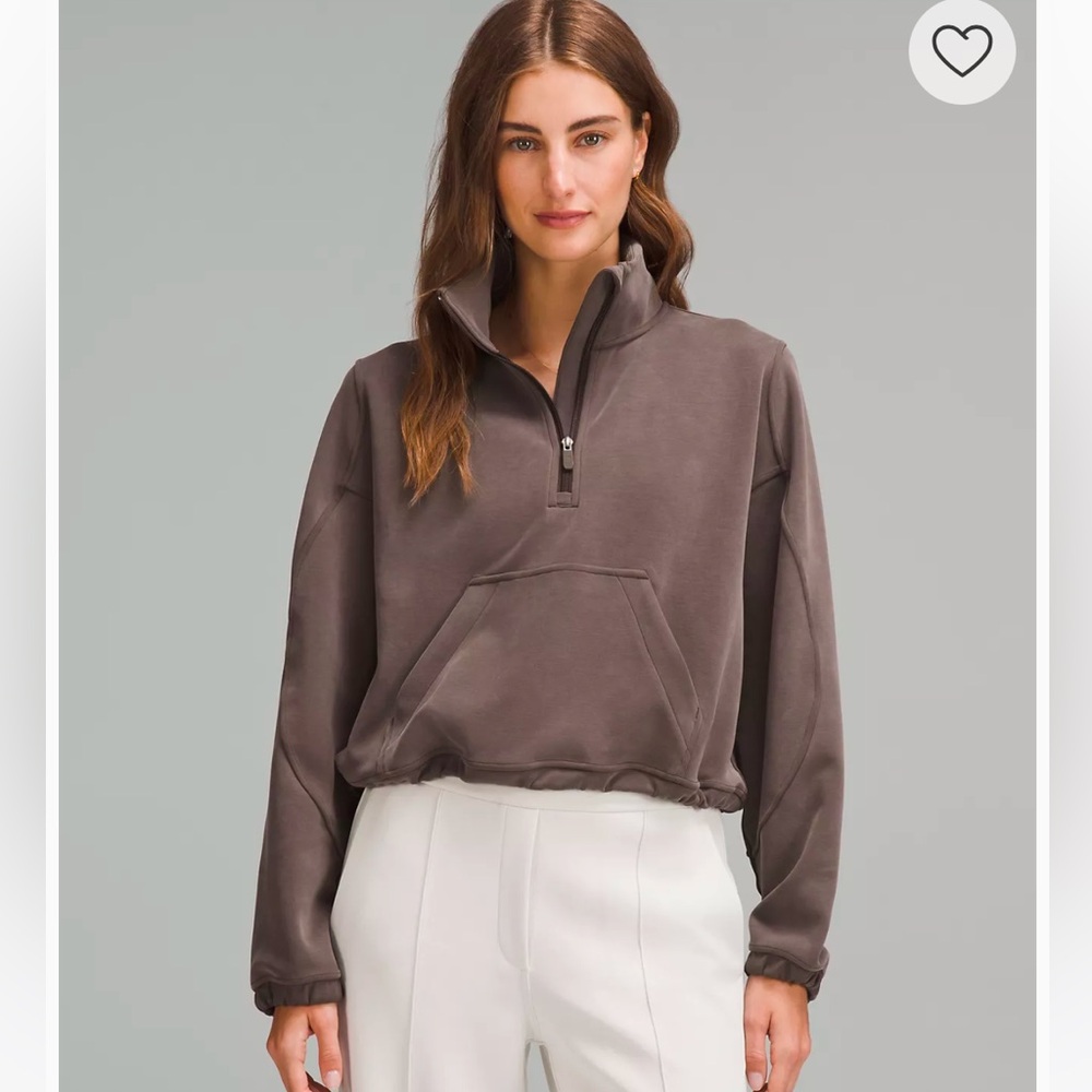 NWT Lululemon Brushed Softstreme Half Zip Brown/Espresso 6